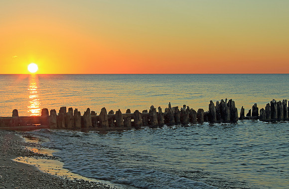 Lake Superior pier sunset