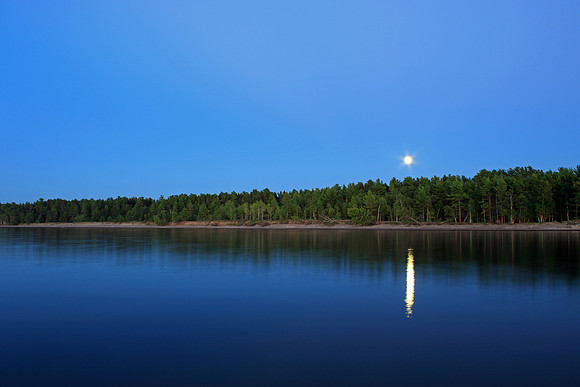 Full moon over Lake Superior