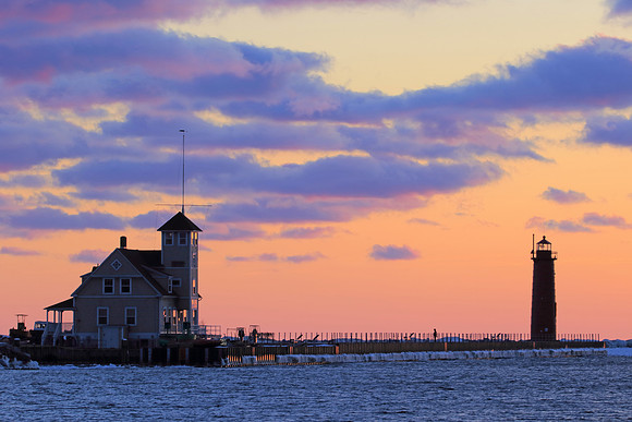 Muskegon lighthouse and Coast Guard Station