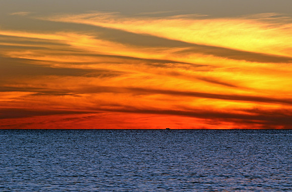 September sunset on Lake Michigan