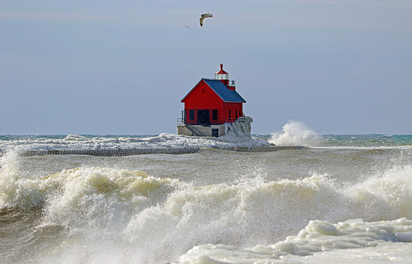 Winter at the Grand Haven channel